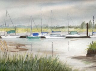 Nicomekl River Marina watercolour